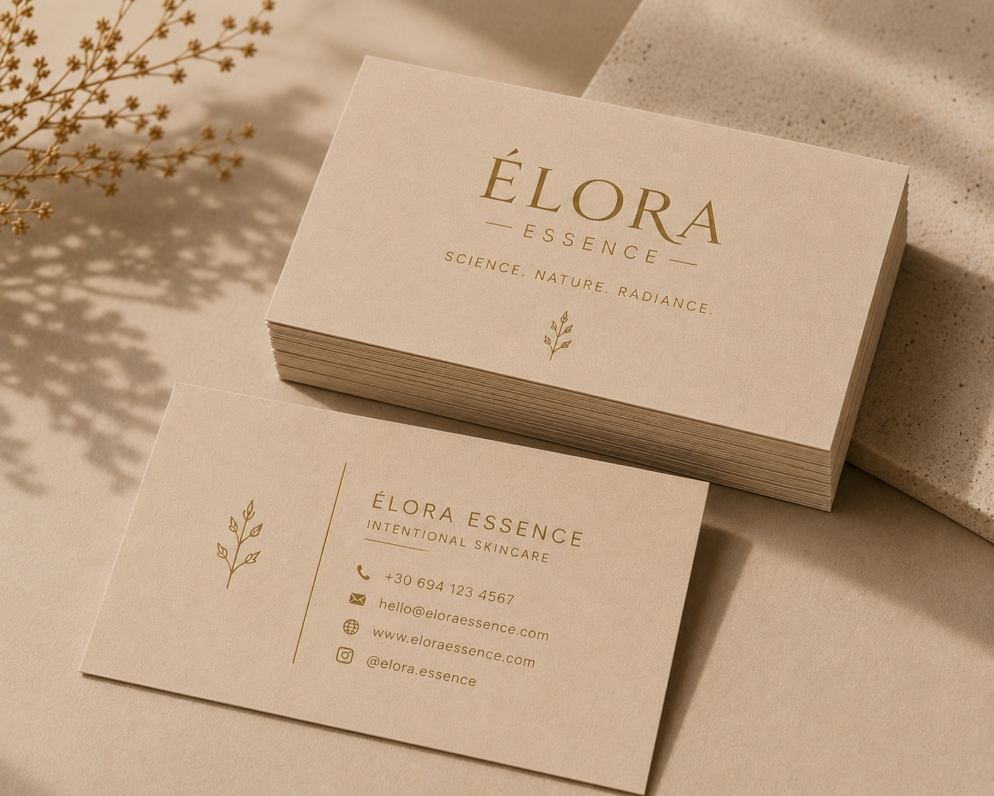 Elora Essence product branding mockup
