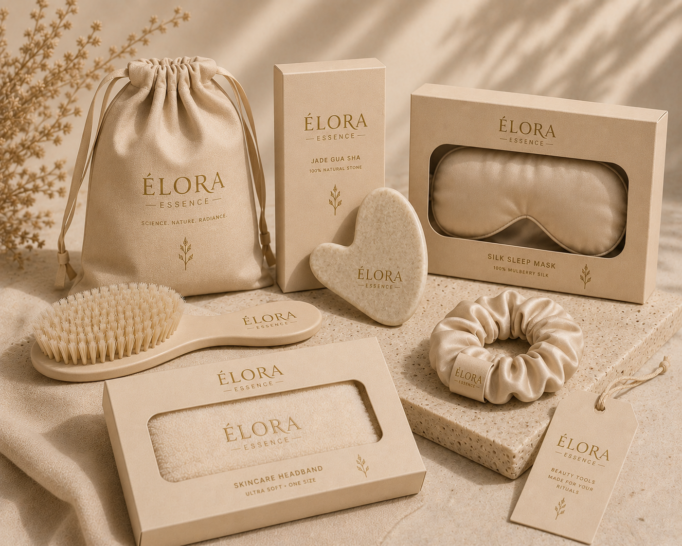 Elora Essence luxury skincare campaign visual