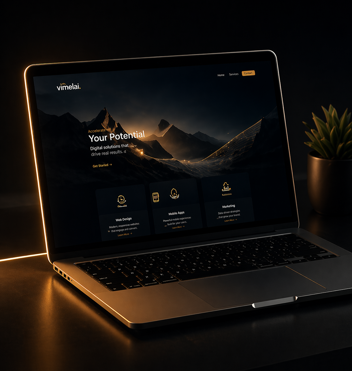 Premium website design &tau;&eta;&sigmaf; Vimelai &sigma;&epsilon; dark luxury &alpha;&iota;&sigma;&theta;&eta;&tau;&iota;&kappa;ή